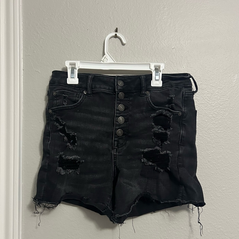 American Eagle Outfitters Next Level Stretch Black Jean Shorts Women’s Size 8